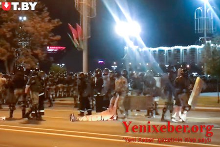 Belarusda etirazların ilk gecəsi: bir ölü, xeyli yaralı -