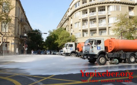Bakı küçələri növbəti dəfə dezinfeksiya edilir