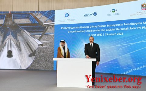 İlham Əliyev  Qaradağ Günəş Elektrik Stansiyasının təməlqoyma mərasimində iştirak edib -