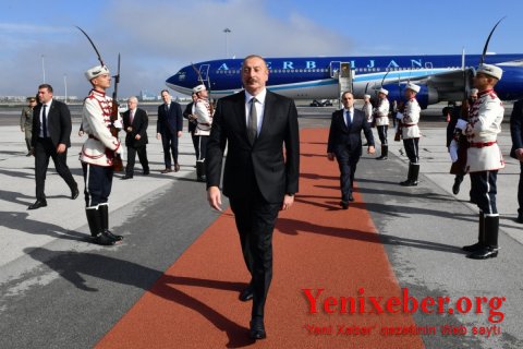 Sofiyada Prezident İlham Əliyevin rəsmi qarşılanma mərasimi olub