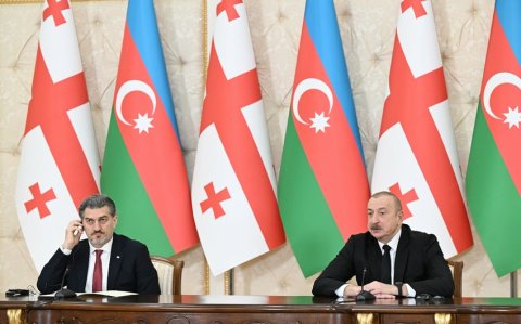 Azərbaycan və Gürcüstan prezidentləri mətbuat bəyanatlarla çıxış ediblər -